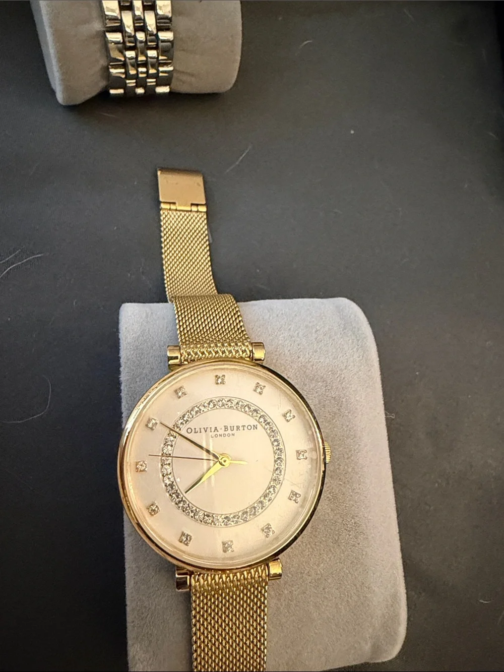 OLIVIA BURTON Gold-tone Mesh Watch with Crystal Accent Dial